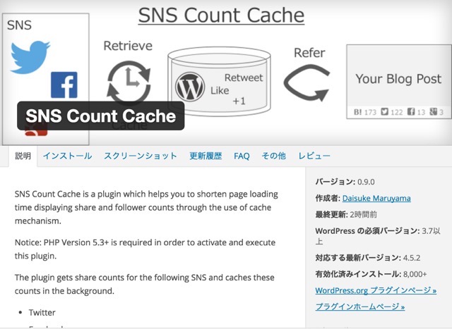 【WordPress】SNS Count Cacheが0.9.0へバージョンアップ！新たにPush7などへ対応
